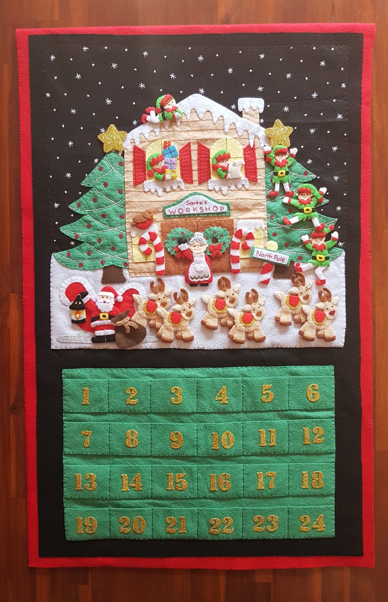 Made to Order Felt Advent Calendar 'santa's Etsy Australia