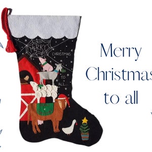 Merry Christmas to all felt Christmas stocking (Personalized)