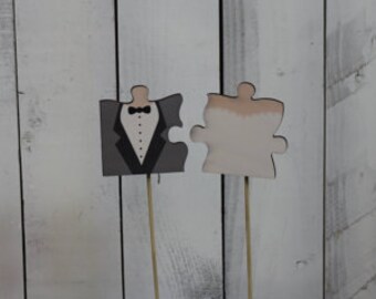 puzzle piece wedding cake