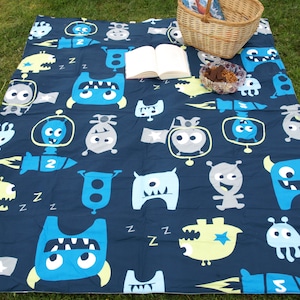 Picnic blanket navy blue Waterproof  XL picnic blanket and BAG , beach cotton blanket, summer picnic blanket , outside blanket , great GIFT