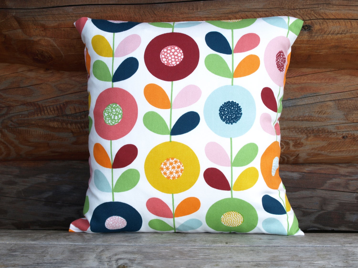 Decorative Pillow Cover White Bright Flowers Floral Decorative Etsy