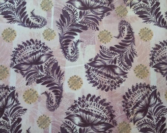 Tablecloth purple beige brown green flowers Floral Modern Scandinavian Design , napkins , runners , curtains available, great GIFT