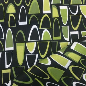 Tablecloth black white green abstract figures Modern Scandinavian Design , napkins , runner , curtains , pillow covers , great GIFT
