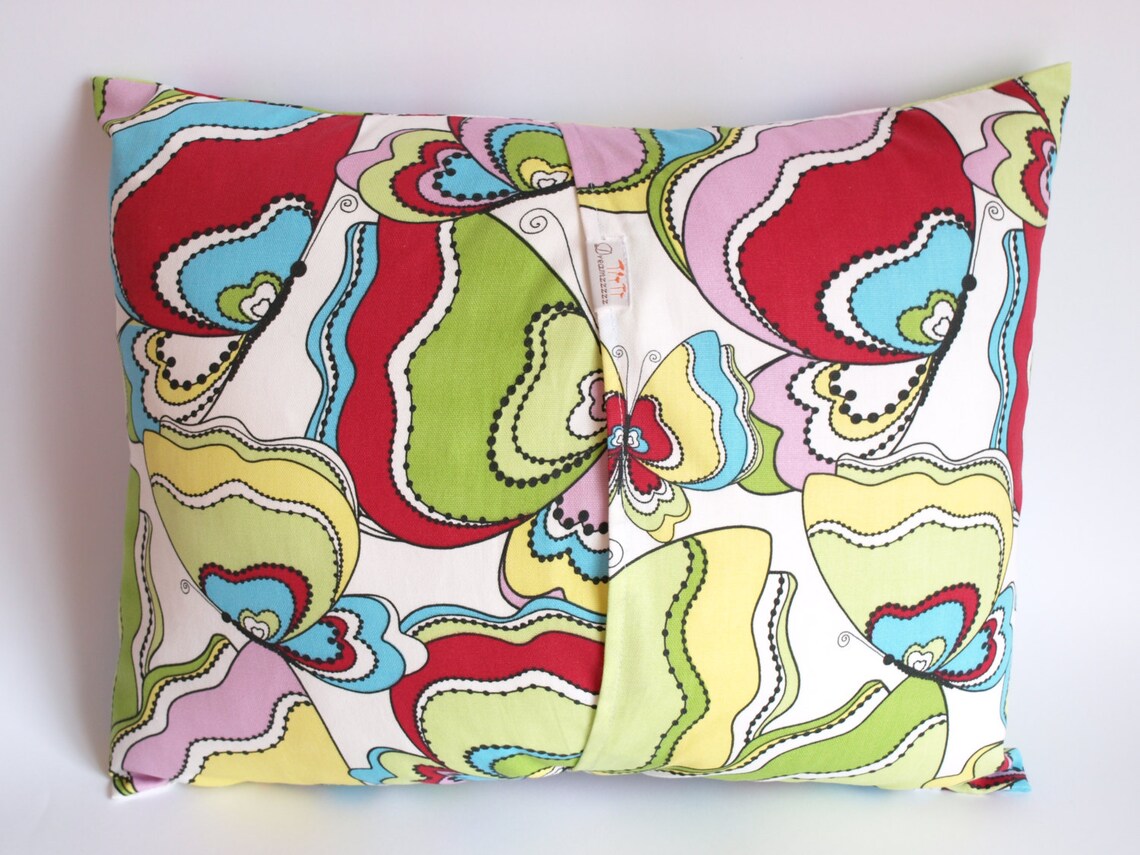 Pillow Cover White Red Green Yellow Pink Turquoise Colorful Etsy
