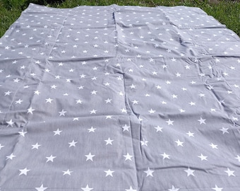 Picnic blanket grey white stars Modern EXTRA LARGE blanket , Bag Beach Summer Picnic blanket Outside blanket GIFT