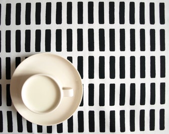 Tablecloth white black stripes lines striped tablecloth ,also table runner , pillow ,curtains available, great GIFT