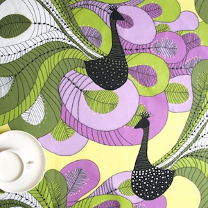 Tablecloth white olive green lilac black abstract peacock Abstract table cloth , also runner , pillow , curtains available, great GIFT