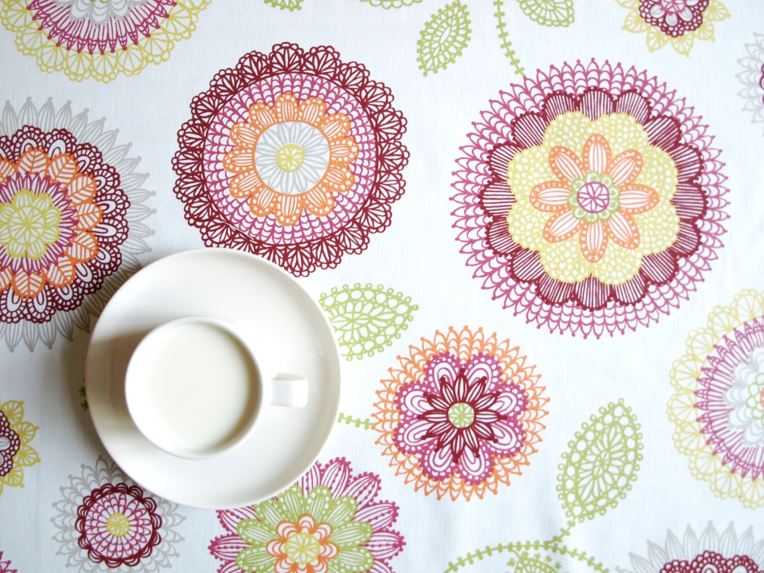 Red Yellow Floral Cute Simple Rectangle Tablecloth