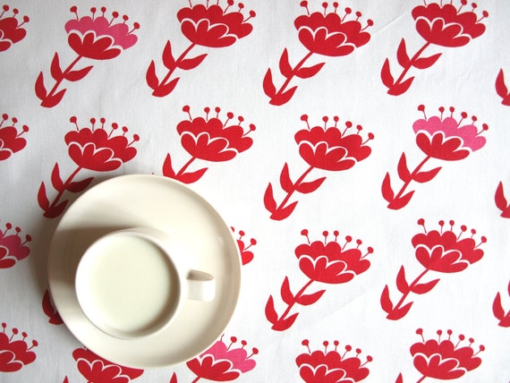 great GIFT napkins Tablecloth white abstract beads pink red jewelry 37x37 or made to order your size curtains available table runner