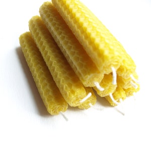 Beeswax candles SET of 10 NATURAL yellow bees wax candles Eco Friendly great GIFT