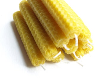 Beeswax candles SET of 10 NATURAL yellow bees wax candles Eco Friendly great GIFT