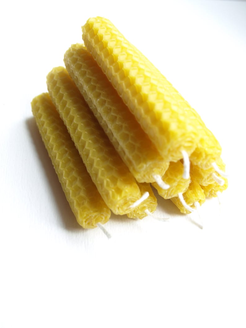 Beeswax Candles SET of 10 NATURAL Yellow Bees Wax Candles Eco Etsy