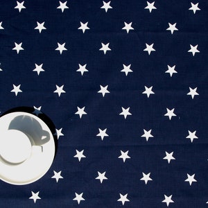 Tovaglia blu navy stelle bianche Resistente all'UMIDITÀ o cotone MORBIDO, anche tovaglioli, runner da tavolo, fodera per cuscino disponibile, ottimo REGALO