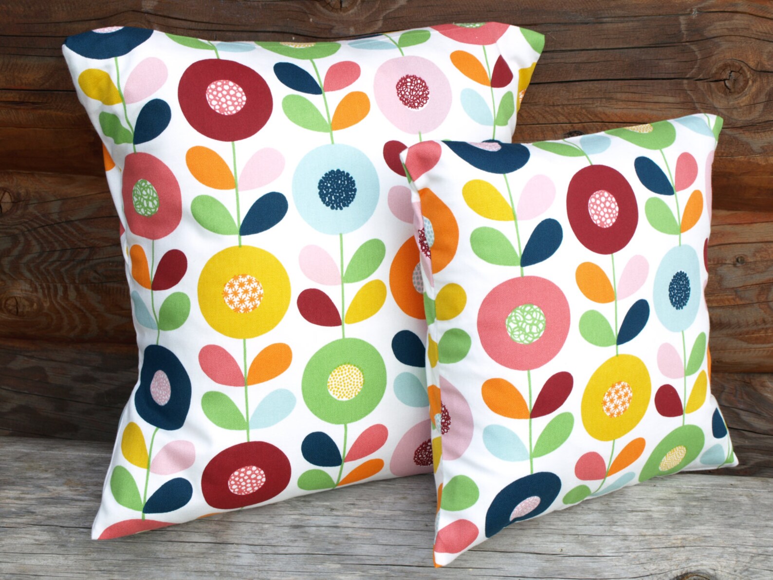 Decorative Pillow Cover White Bright Flowers Floral Decorative Etsy