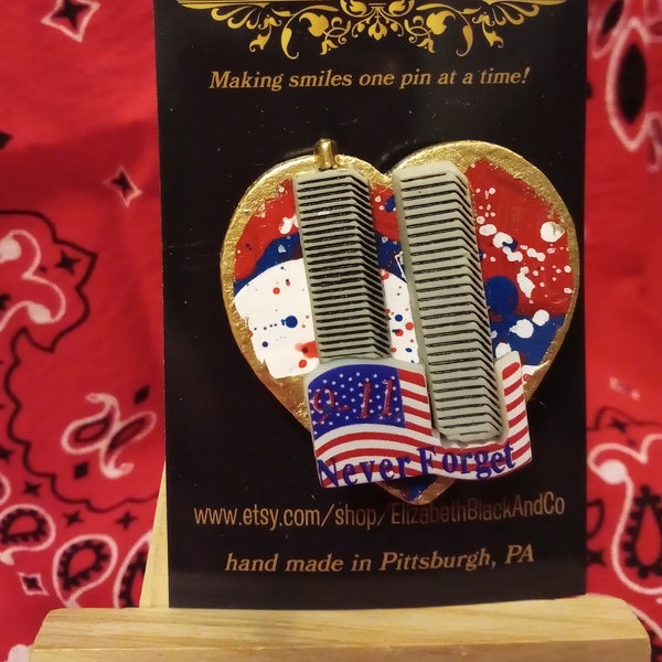 Patriotic, 9-11, Twin towers pin, Twin Towers Brooch , September 11, patriotic,  9-11, Memorial Day, Never Forget, Patriot Day ,3 on sale