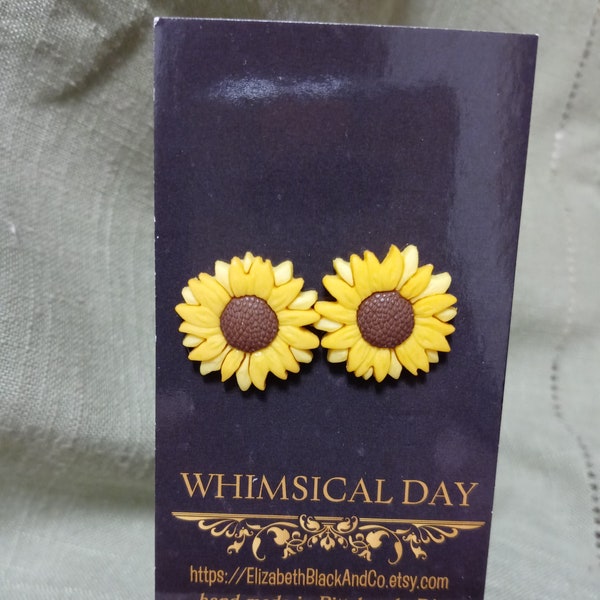 Sunflower Earrings, Ukrainian Sunflower, Stand with  Ukraine, earrings, sunflower studs