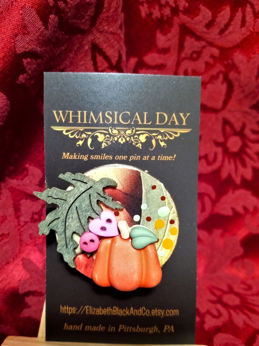 Fall Brooch, Fall Pin, Pumpkin Pin, Pimpkin Brooch, Thanksgiving Brooch ...
