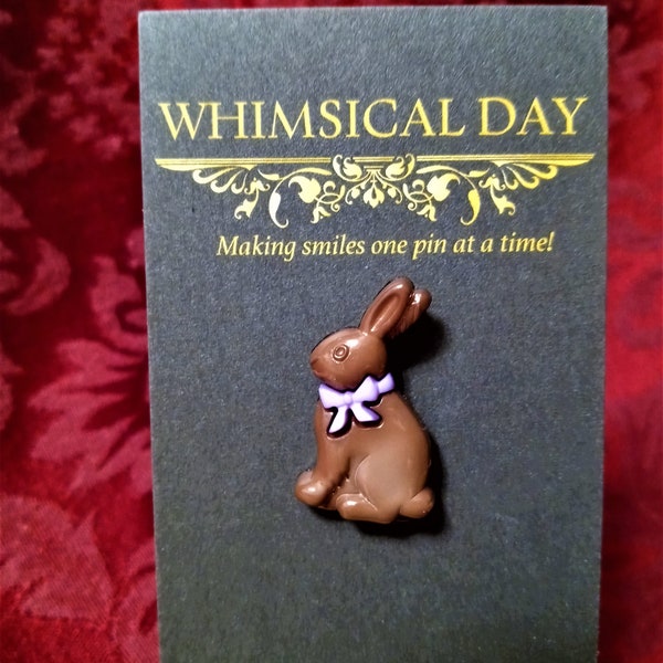 Easter Bunny brooch, Easter bunny pin, Chocolate Easter Bunny, White Chocolate  Easter Bunny, bunny brooch, bunny pin