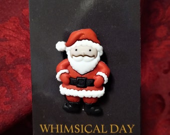 Santa Claus Pin, St Nick Tie Tack, Costume Jewelry