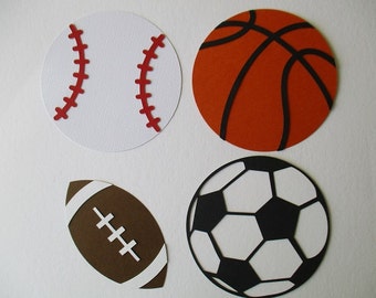 Sport Ball Cutouts Theme Decorations, Diecuts, for Centerpiece, Birthday Party, Diaper Cake, Baby Shower