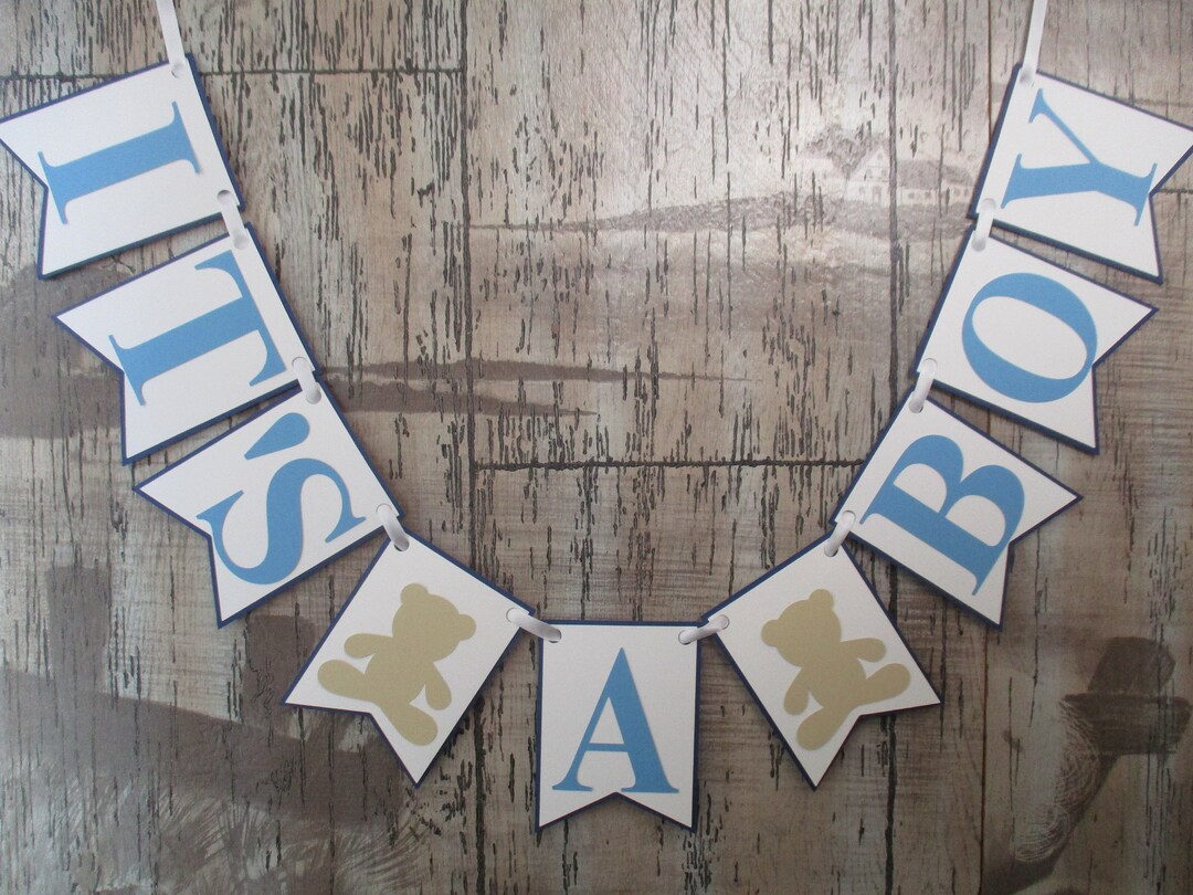 Teddy Bear Baby Shower Decorations, It's a Boy Banner, Teddy Bear ...