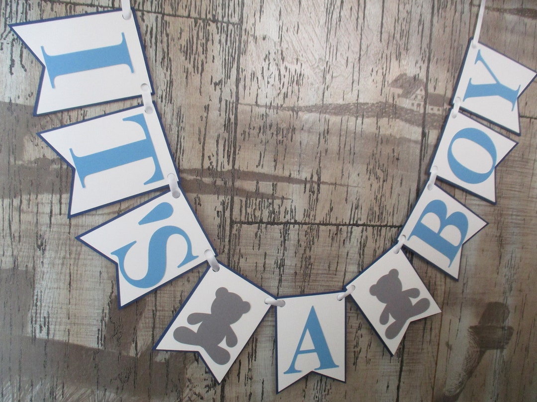 Teddy Bear Baby Shower Decorations It's a Boy Banner - Etsy
