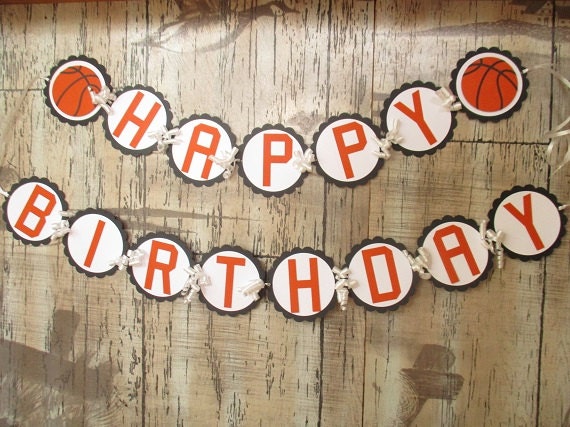 Joyeux Anniversaire Basketball Banner Basketball Anniversaire Etsy