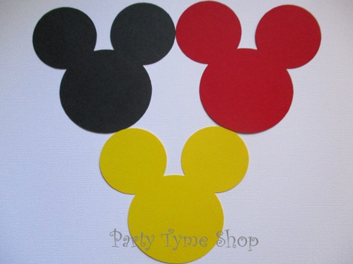 6 Mickey Mouse Head Theme Decorations Diecut Cutouts for Etsy