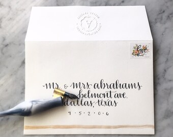 Modern Calligraphy "Elizabeth" Style Hand-Lettered Addressing -- Wedding Invitations, Envelopes, Letters, Showers, Announcements, Etc.