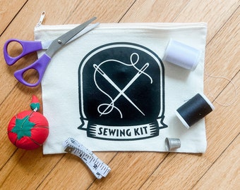 Canvas Sewing Kit Bag - Eco-Friendly, Sustainable Sewing Notions Craft Bag