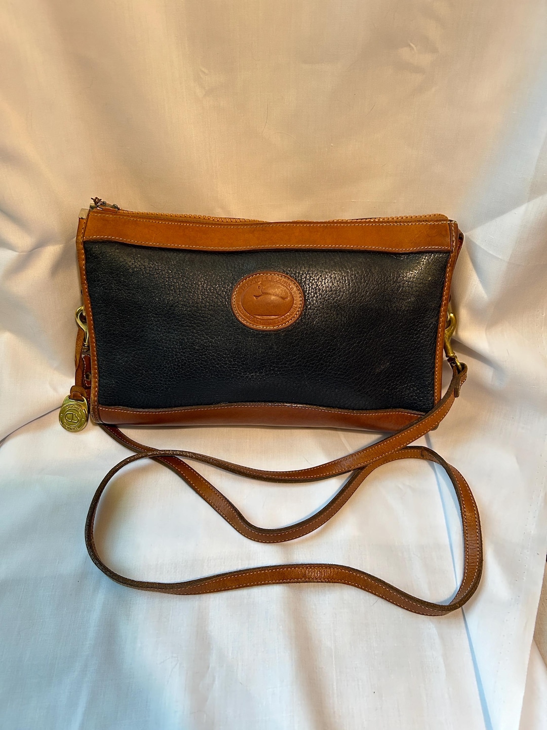 Vintage Dooney & Bourke Pebbled Leather Crossbody Bag