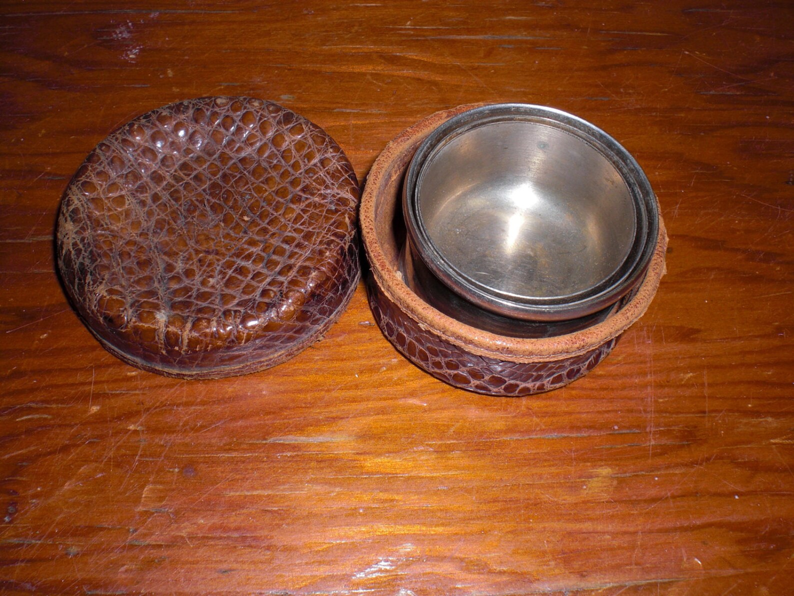 Antique German Collapsible Metal Shot glass Cup w Leather Etsy