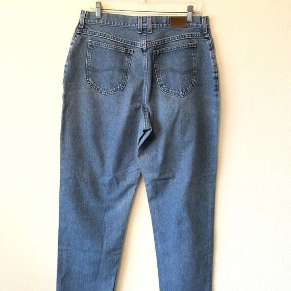 Vintage Mom Jeans Lee High Waist Blue Denim Taper… - image 2