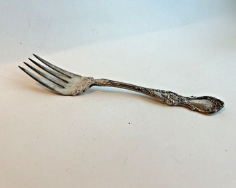 Antique R. Wallace 1835 A1 Silver Plated Floral Pattern Serving Fork 8"