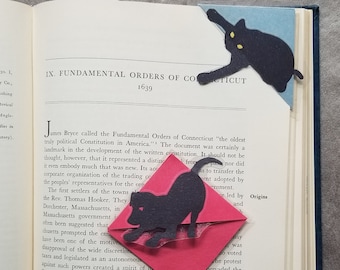 Black Cat or Dog Laminated Corner Bookmark