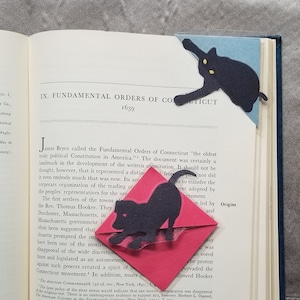 Black Cat or Dog Laminated Corner Bookmark
