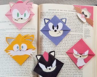 Sonic the Hedgehog, Shadow, Knuckles, Tails, Amy Rose, Dr. Eggman Laminated Corner Bookmark