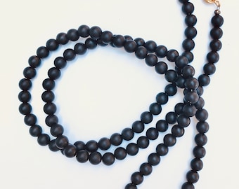 Black Onyx Sunglass/Eyeglass Chain, men’s eyeglass chain, men’s mask chain, 6mm black onyx Sunglass chain