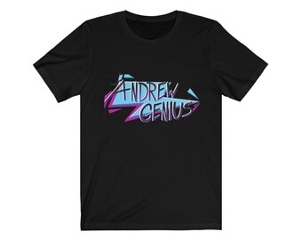 Andrew Genius 80s Rock Logo Jersey Unisex Camiseta de manga corta