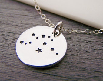 Aquarius Constellation 925 Sterling Silver Necklace - Astrology Gift for Her - Horoscope Jewelry