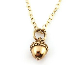 Acorn Necklace - Dainty 14k Gold Filled Necklace