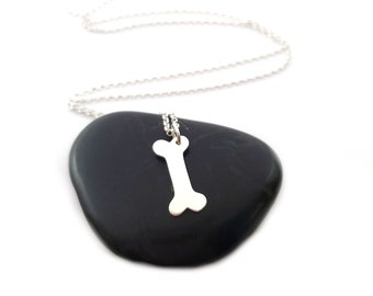 Bone Charm Necklace - 925 Sterling Silver Jewelry- Dog Lover Jewelry