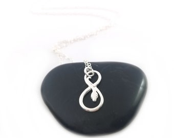 Infinity Snake Necklace - Sterling Silver Jewelry - Gift for Her