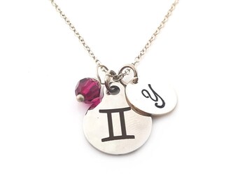 Gemini Swarovski Necklace - Etsy