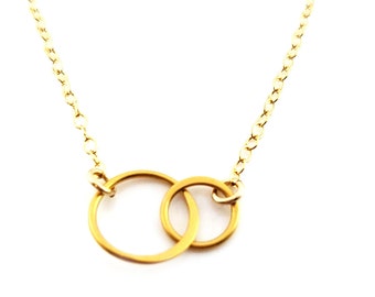 Two Circles of Life Charm - 14k Gold Filled Necklace