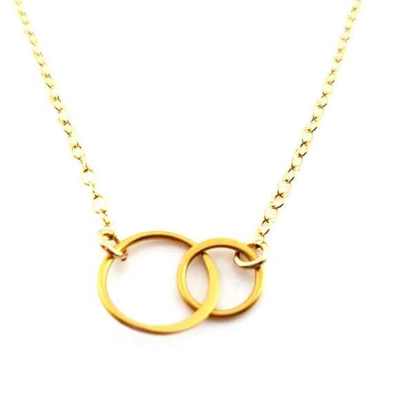 Two Circles of Life Charm - 14k Gold Filled Necklace