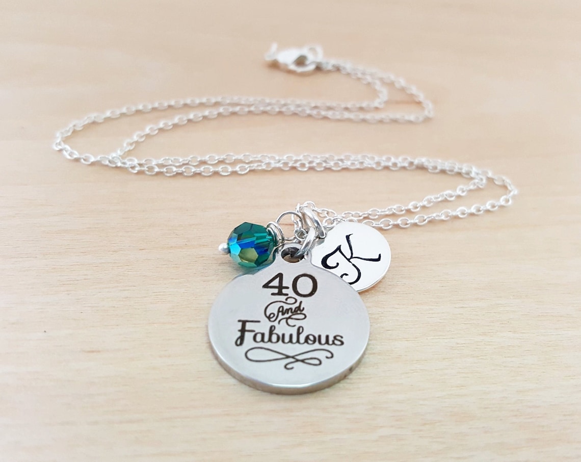 40 and Fabulous 40th Birthday Jewelry Swarovski Birthstone - Etsy