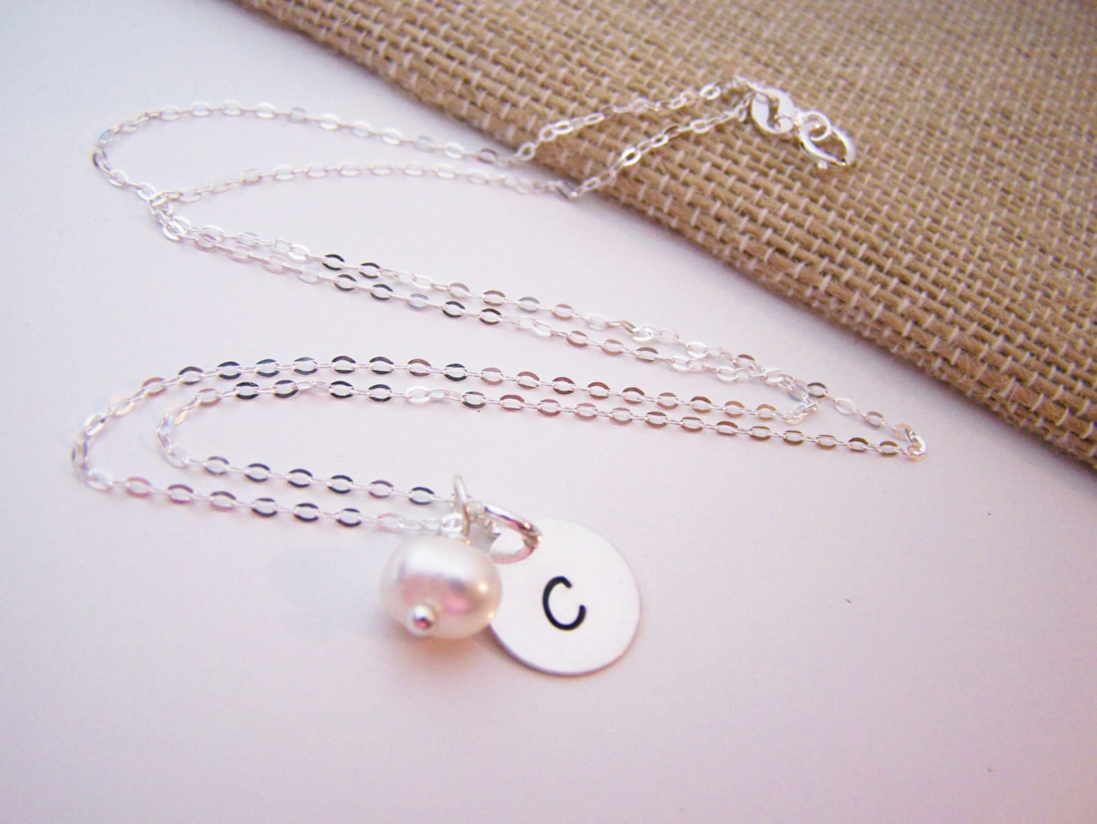 Sterling Silver Personalized Bridesmaid Necklace Simple Etsy