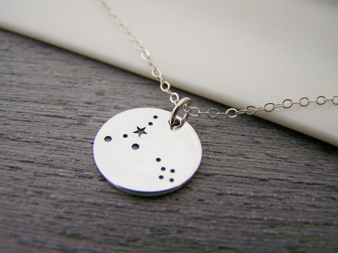 Zodiac Pisces Constellation Sterling Silver Necklace - Etsy