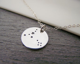 Zodiac Pisces Constellation Sterling Silver Necklace